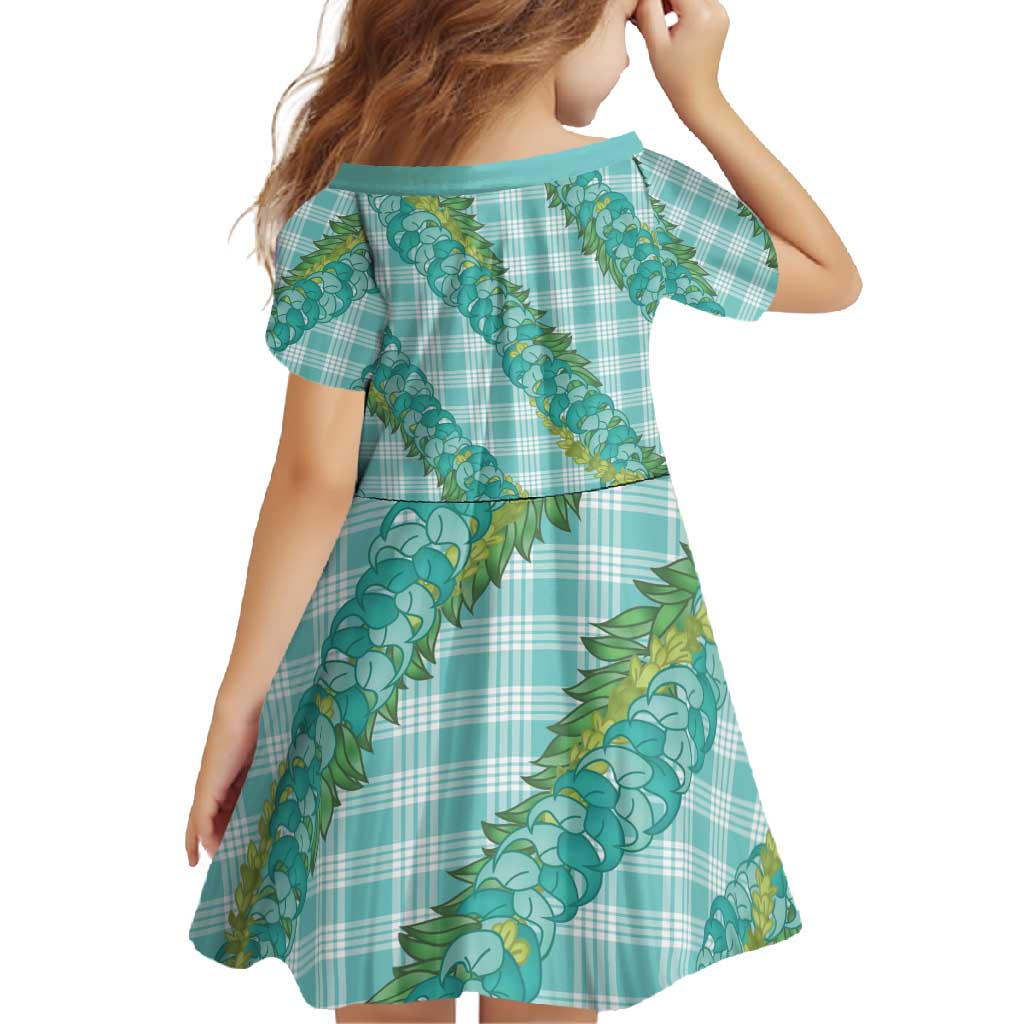 Hawaii Jade Vine Lei Family Matching Mermaid Dress and Hawaiian Shirt Aloha Palaka Motif - Turquoise - Polynesian Pride