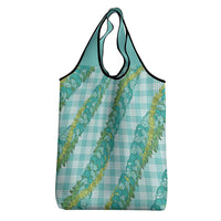 Hawaii Jade Vine Lei Grocery Bag Aloha Palaka Motif - Turquoise - Polynesian Pride