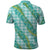Hawaii Jade Vine Lei Polo Shirt Aloha Palaka Motif - Turquoise - Polynesian Pride