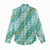 Hawaii Jade Vine Lei Women Casual Shirt Aloha Palaka Motif - Turquoise - Polynesian Pride