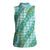 Hawaii Jade Vine Lei Women Sleeveless Polo Shirt Aloha Palaka Motif - Turquoise - Polynesian Pride