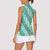 Hawaii Jade Vine Lei Women Sleeveless Polo Shirt Aloha Palaka Motif - Turquoise - Polynesian Pride