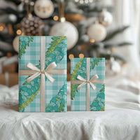 Hawaii Jade Vine Lei Wrapping Paper Aloha Palaka Motif - Turquoise - Polynesian Pride
