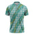 Hawaii Jade Vine Lei Zipper Polo Shirt Aloha Palaka Motif - Turquoise - Polynesian Pride