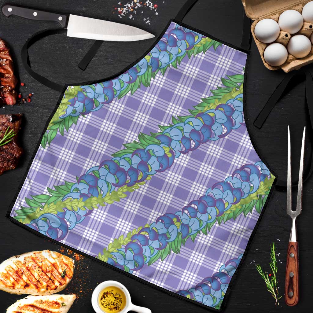 Hawaii Jade Vine Lei Apron Aloha Palaka Motif - Purple - Polynesian Pride
