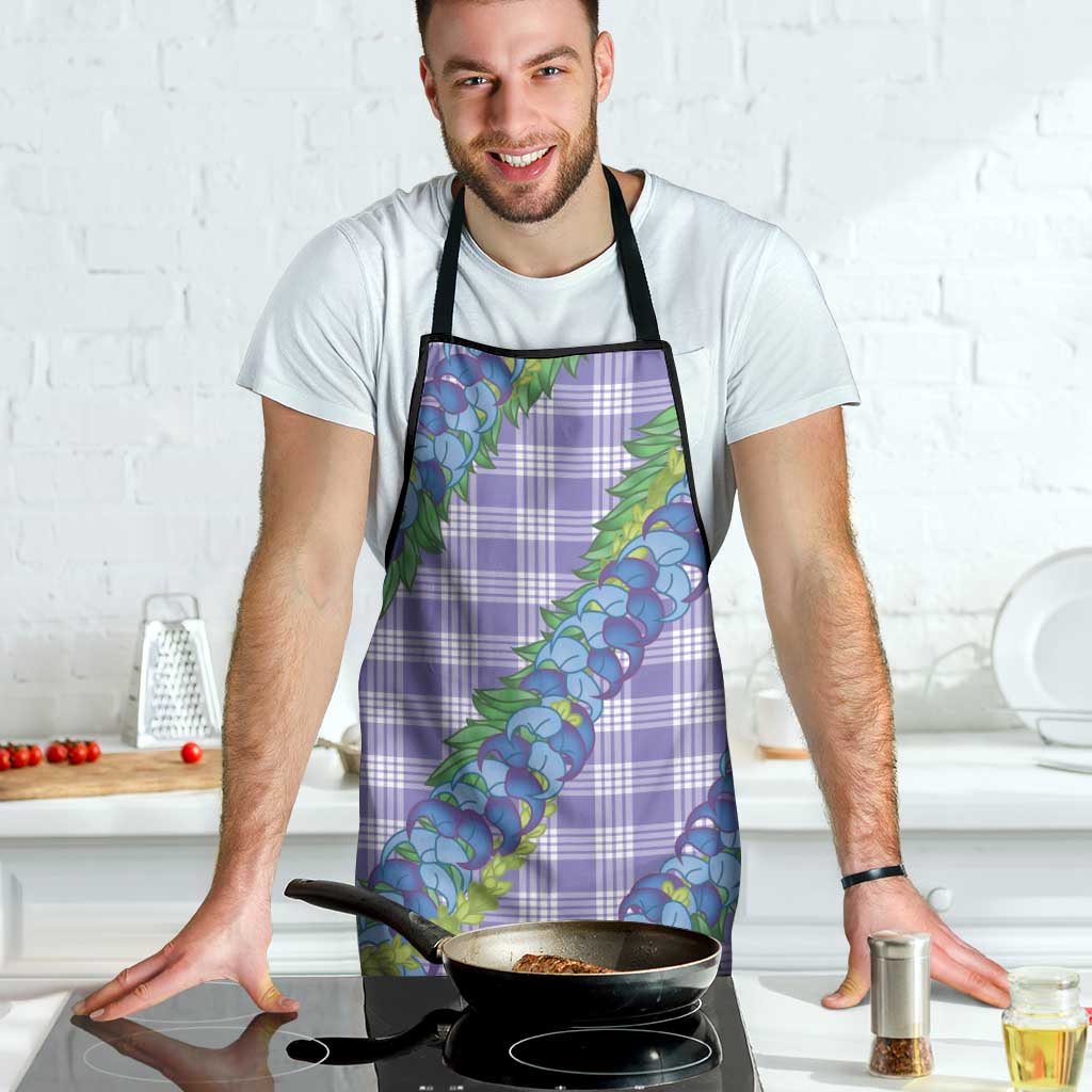 Hawaii Jade Vine Lei Apron Aloha Palaka Motif - Purple - Polynesian Pride