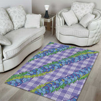 Hawaii Jade Vine Lei Area Rug Aloha Palaka Motif - Purple - Polynesian Pride