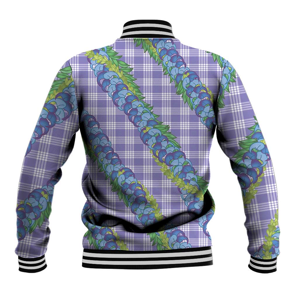 Hawaii Jade Vine Lei Baseball Jacket Aloha Palaka Motif - Purple - Polynesian Pride