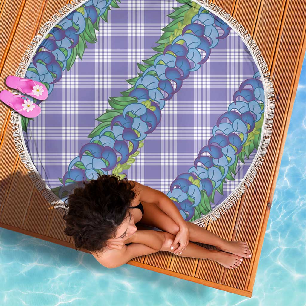 Hawaii Jade Vine Lei Beach Blanket Aloha Palaka Motif - Purple - Polynesian Pride
