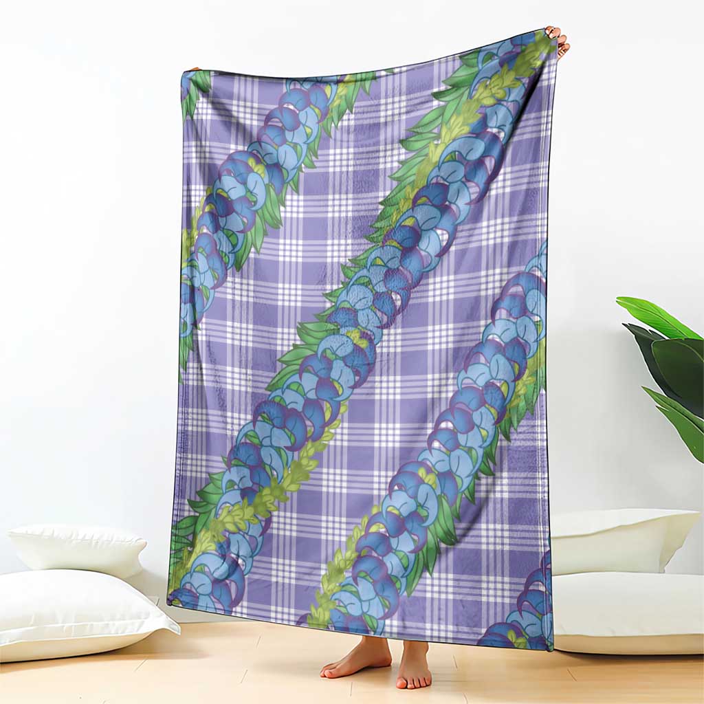 Hawaii Jade Vine Lei Blanket Aloha Palaka Motif - Purple - Polynesian Pride