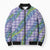 Hawaii Jade Vine Lei Bomber Puffer Jacket Aloha Palaka Motif - Purple - Polynesian Pride