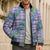 Hawaii Jade Vine Lei Bomber Puffer Jacket Aloha Palaka Motif - Purple - Polynesian Pride