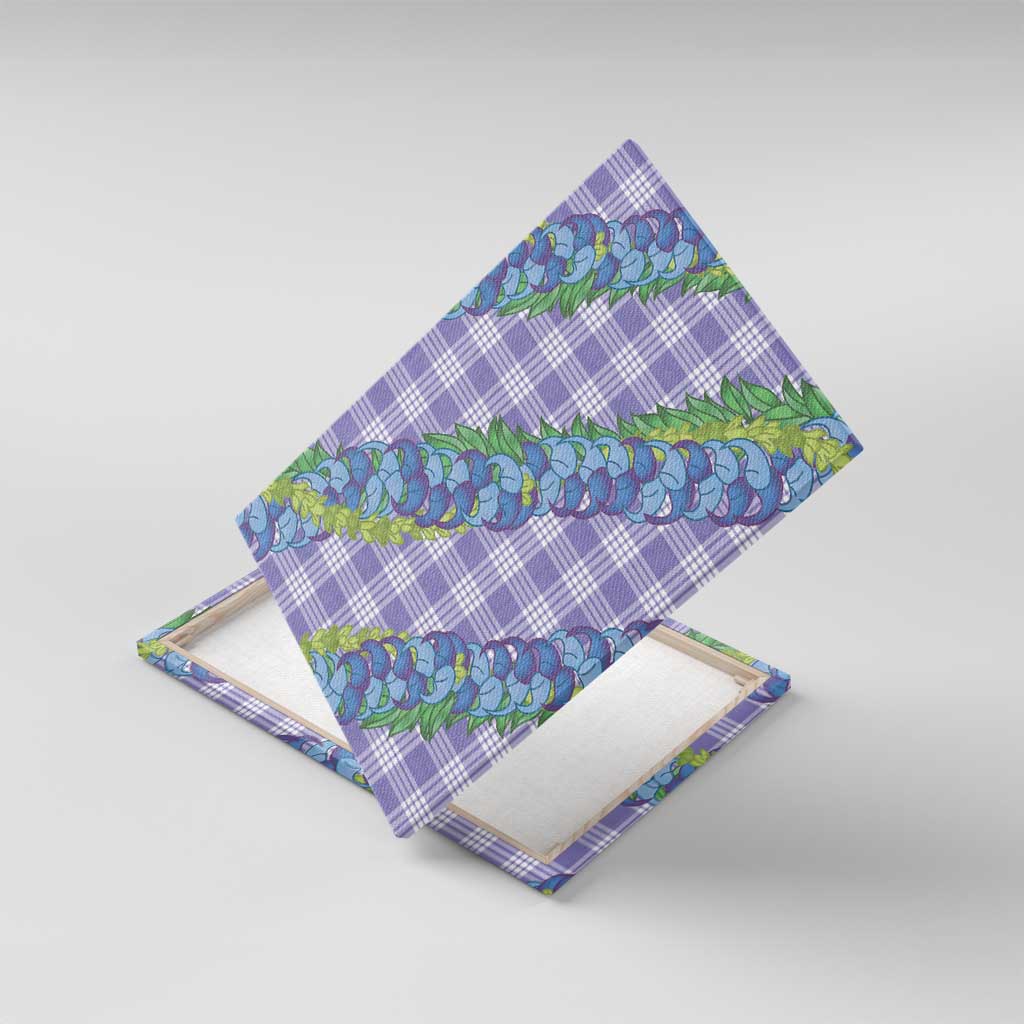 Hawaii Jade Vine Lei Canvas Wall Art Aloha Palaka Motif - Purple - Polynesian Pride