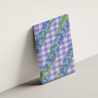 Hawaii Jade Vine Lei Canvas Wall Art Aloha Palaka Motif - Purple - Polynesian Pride