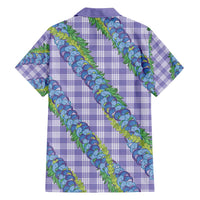 Hawaii Jade Vine Lei Family Matching Tank Maxi Dress and Hawaiian Shirt Aloha Palaka Motif - Purple - Polynesian Pride