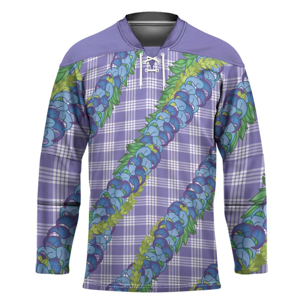 Hawaii Jade Vine Lei Hockey Jersey Aloha Palaka Motif - Purple - Polynesian Pride