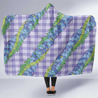 Hawaii Jade Vine Lei Hooded Blanket Aloha Palaka Motif - Purple - Polynesian Pride