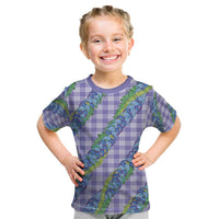 Hawaii Jade Vine Lei Kid T Shirt Aloha Palaka Motif - Purple - Polynesian Pride