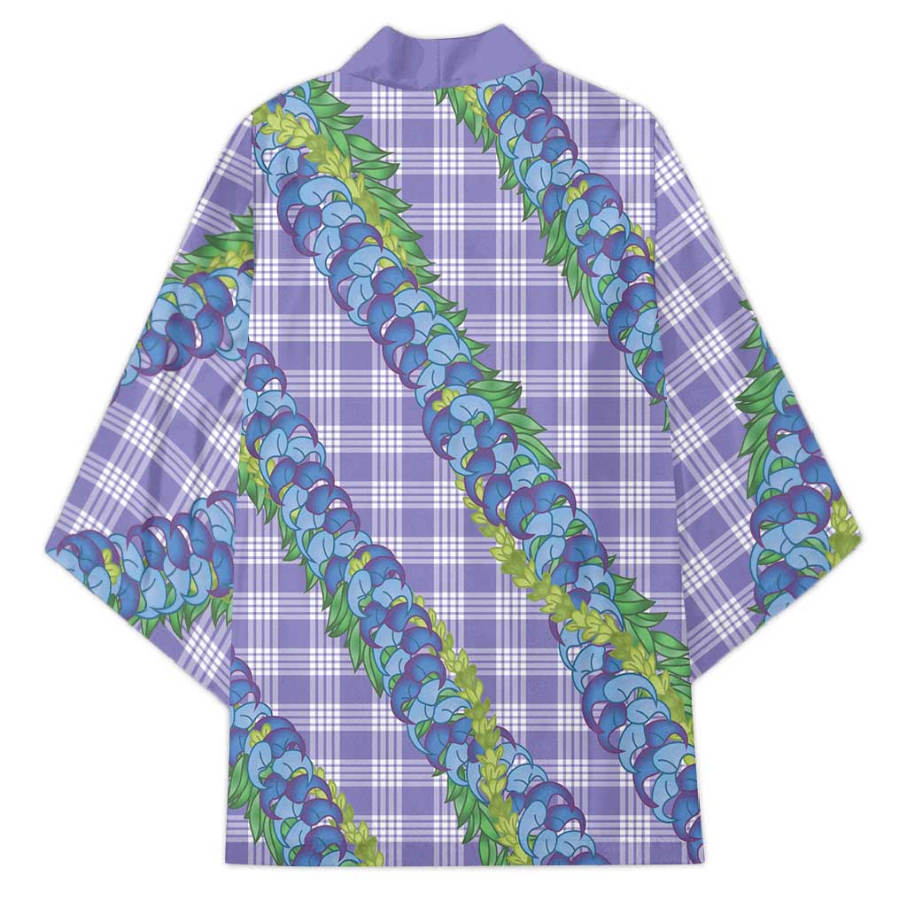 Hawaii Jade Vine Lei Kimono Aloha Palaka Motif - Purple - Polynesian Pride