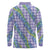 Hawaii Jade Vine Lei Long Sleeve Polo Shirt Aloha Palaka Motif - Purple - Polynesian Pride