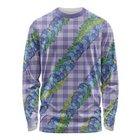 Hawaii Jade Vine Lei Long Sleeve Shirt Aloha Palaka Motif - Purple - Polynesian Pride