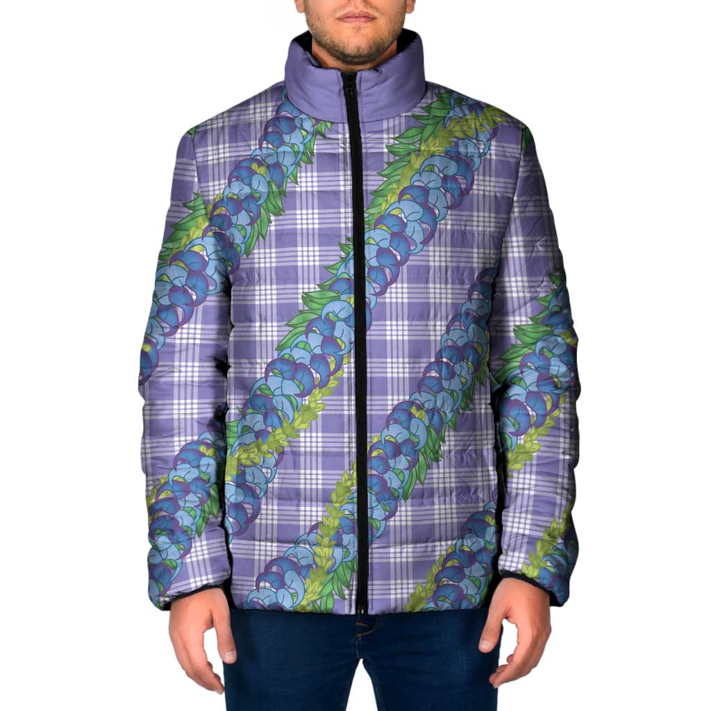 Hawaii Jade Vine Lei Padded Jacket Aloha Palaka Motif - Purple - Polynesian Pride