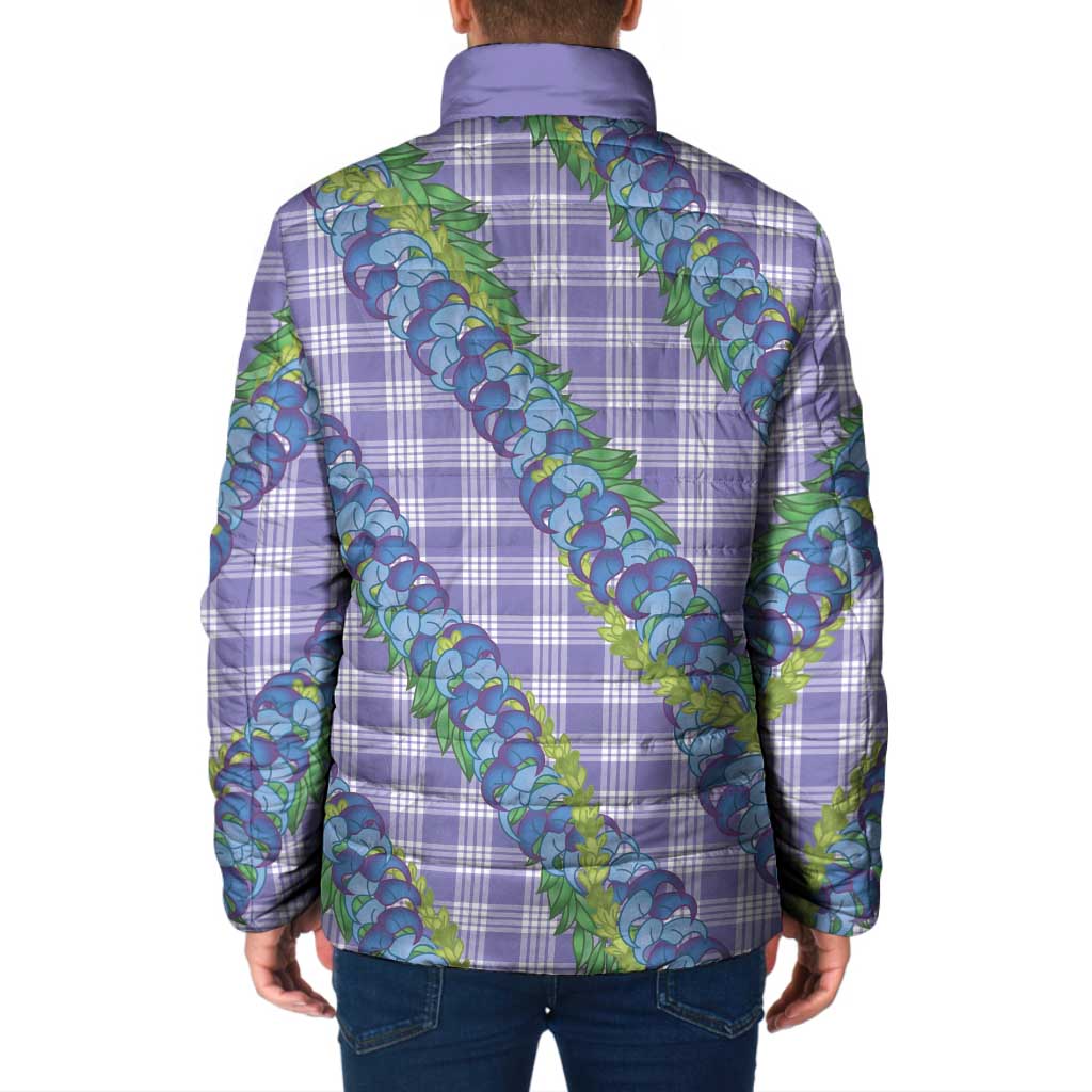 Hawaii Jade Vine Lei Padded Jacket Aloha Palaka Motif - Purple - Polynesian Pride