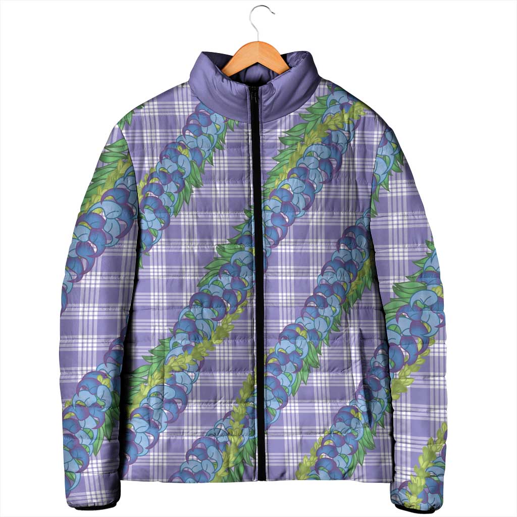 Hawaii Jade Vine Lei Padded Jacket Aloha Palaka Motif - Purple - Polynesian Pride