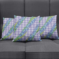 Hawaii Jade Vine Lei Pillow Cover Aloha Palaka Motif - Purple - Polynesian Pride