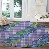 Hawaii Jade Vine Lei Round Carpet Aloha Palaka Motif - Purple - Polynesian Pride