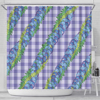 Hawaii Jade Vine Lei Shower Curtain Aloha Palaka Motif - Purple - Polynesian Pride