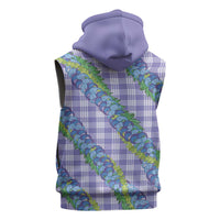 Hawaii Jade Vine Lei Sleeveless Zip Hoodie Aloha Palaka Motif - Purple - Polynesian Pride