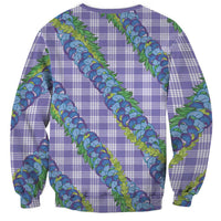 Hawaii Jade Vine Lei Sweatshirt Aloha Palaka Motif - Purple - Polynesian Pride