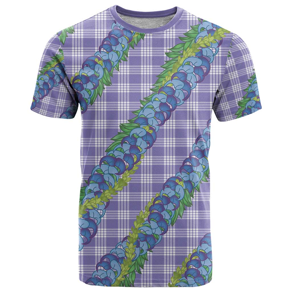 Hawaii Jade Vine Lei T Shirt Aloha Palaka Motif - Purple - Polynesian Pride