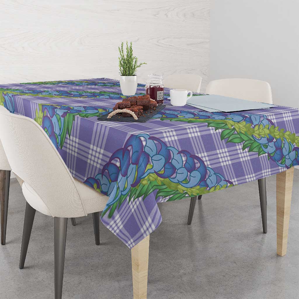 Hawaii Jade Vine Lei Tablecloth Aloha Palaka Motif - Purple - Polynesian Pride