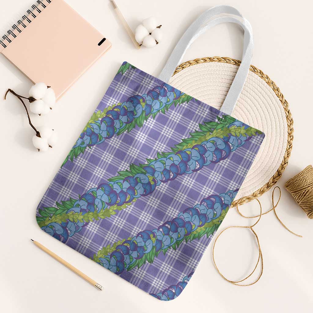 Hawaii Jade Vine Lei Tote Bag Aloha Palaka Motif - Purple - Polynesian Pride