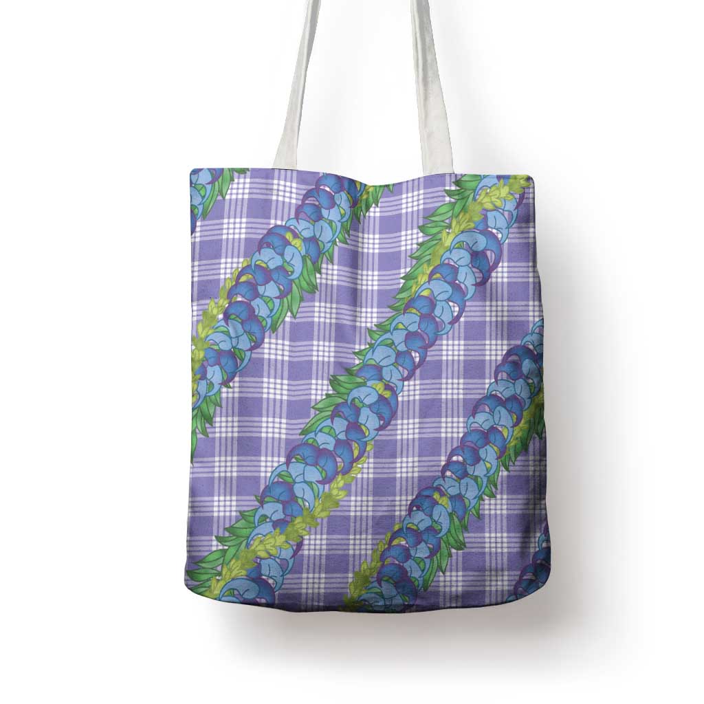 Hawaii Jade Vine Lei Tote Bag Aloha Palaka Motif - Purple - Polynesian Pride