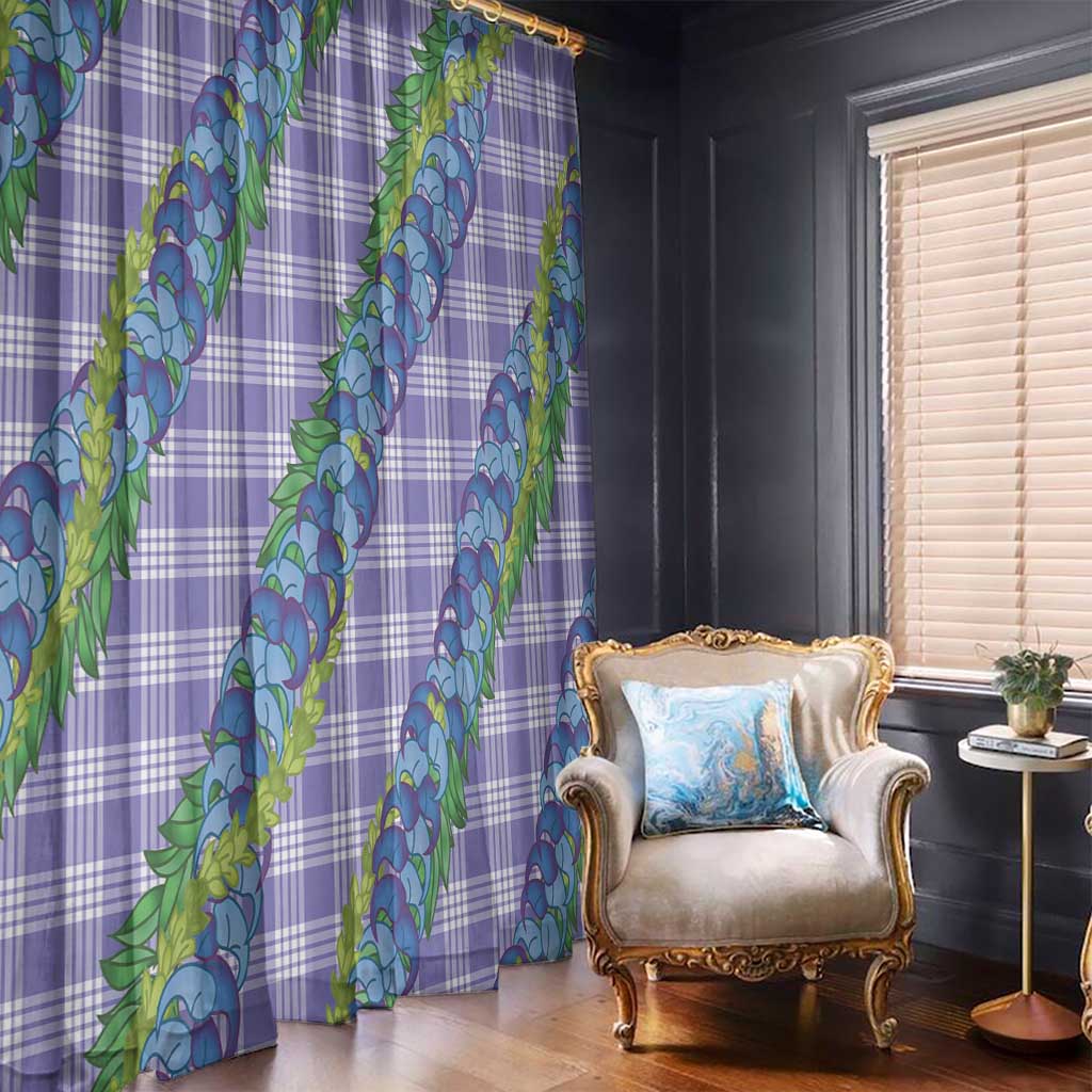 Hawaii Jade Vine Lei Window Curtain Aloha Palaka Motif - Purple - Polynesian Pride