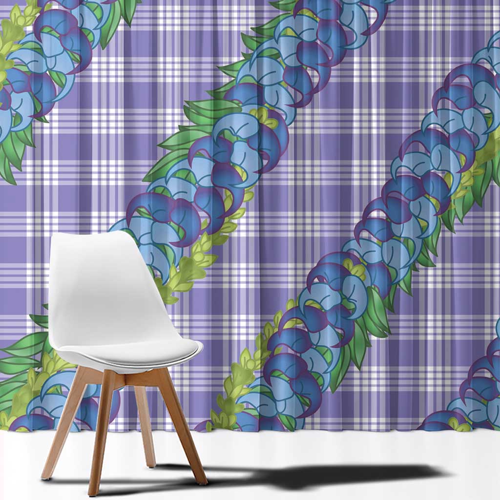 Hawaii Jade Vine Lei Window Curtain Aloha Palaka Motif - Purple - Polynesian Pride