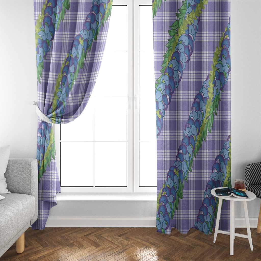 Hawaii Jade Vine Lei Window Curtain Aloha Palaka Motif - Purple - Polynesian Pride