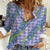 Hawaii Jade Vine Lei Women Casual Shirt Aloha Palaka Motif - Purple - Polynesian Pride