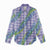 Hawaii Jade Vine Lei Women Casual Shirt Aloha Palaka Motif - Purple - Polynesian Pride