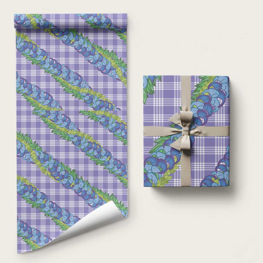Hawaii Jade Vine Lei Wrapping Paper Aloha Palaka Motif - Purple - Polynesian Pride