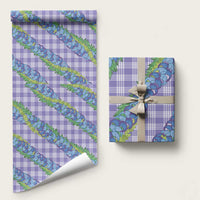 Hawaii Jade Vine Lei Wrapping Paper Aloha Palaka Motif - Purple - Polynesian Pride