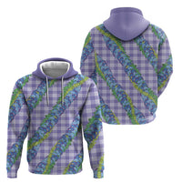 Hawaii Jade Vine Lei Zip Hoodie Aloha Palaka Motif - Purple - Polynesian Pride