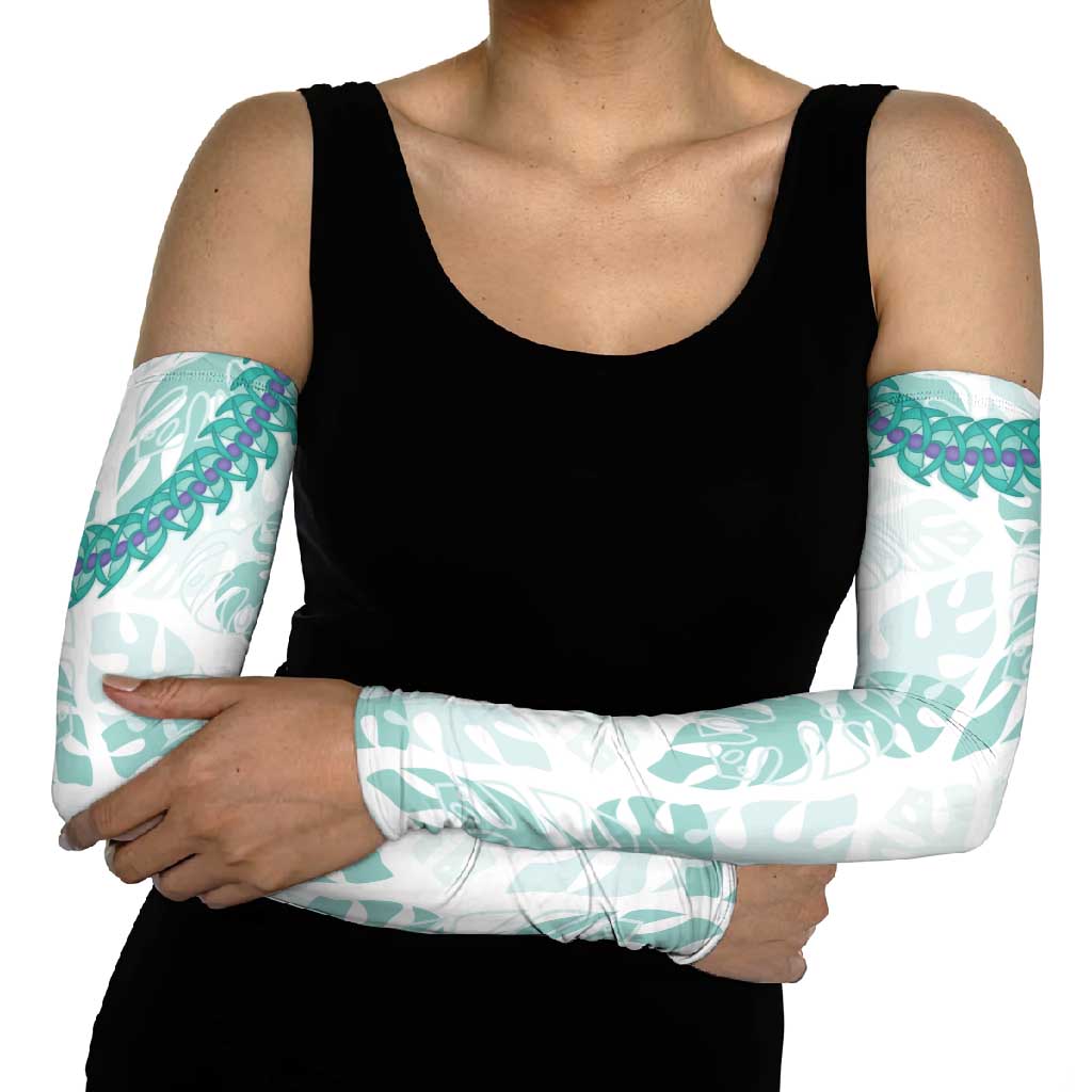 Jade Vine Lei Hawaii Arm Sleeves Aloha Seamless Tropical Leaves - Polynesian Pride
