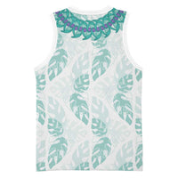 Jade Vine Lei Hawaii Basketball Jersey Aloha Seamless Tropical Leaves - Polynesian Pride