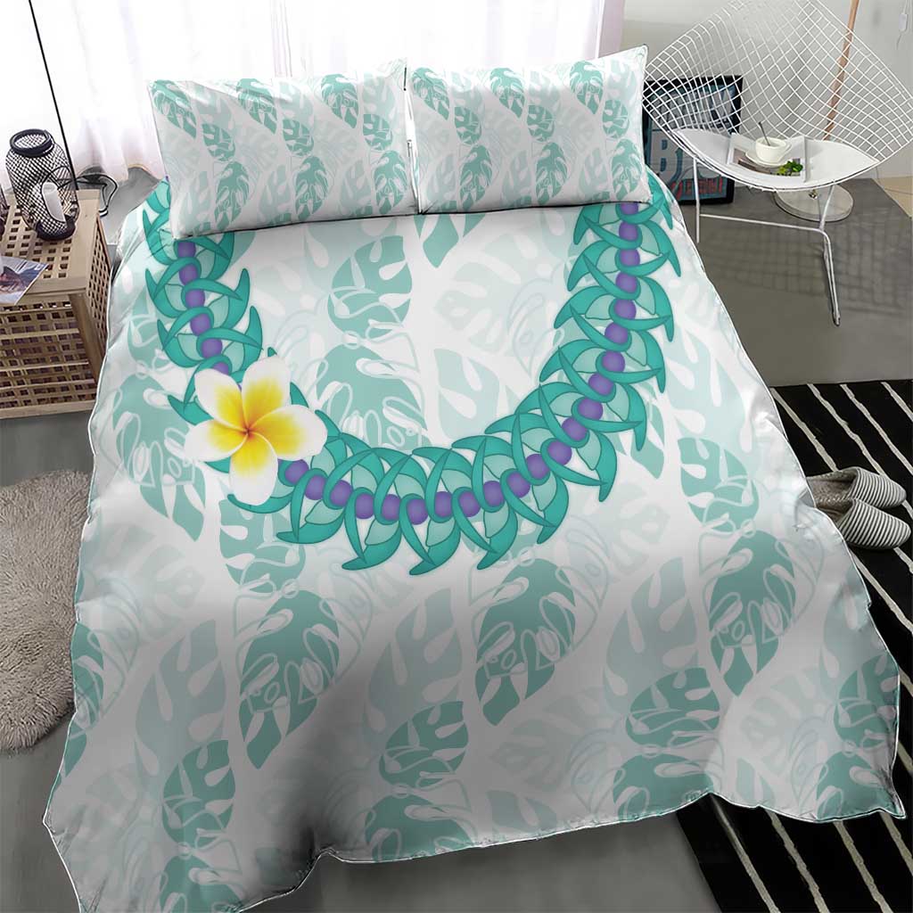 Jade Vine Lei Hawaii Bedding Set Aloha Seamless Tropical Leaves - Polynesian Pride