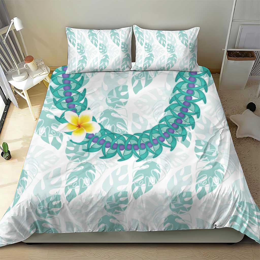 Jade Vine Lei Hawaii Bedding Set Aloha Seamless Tropical Leaves - Polynesian Pride