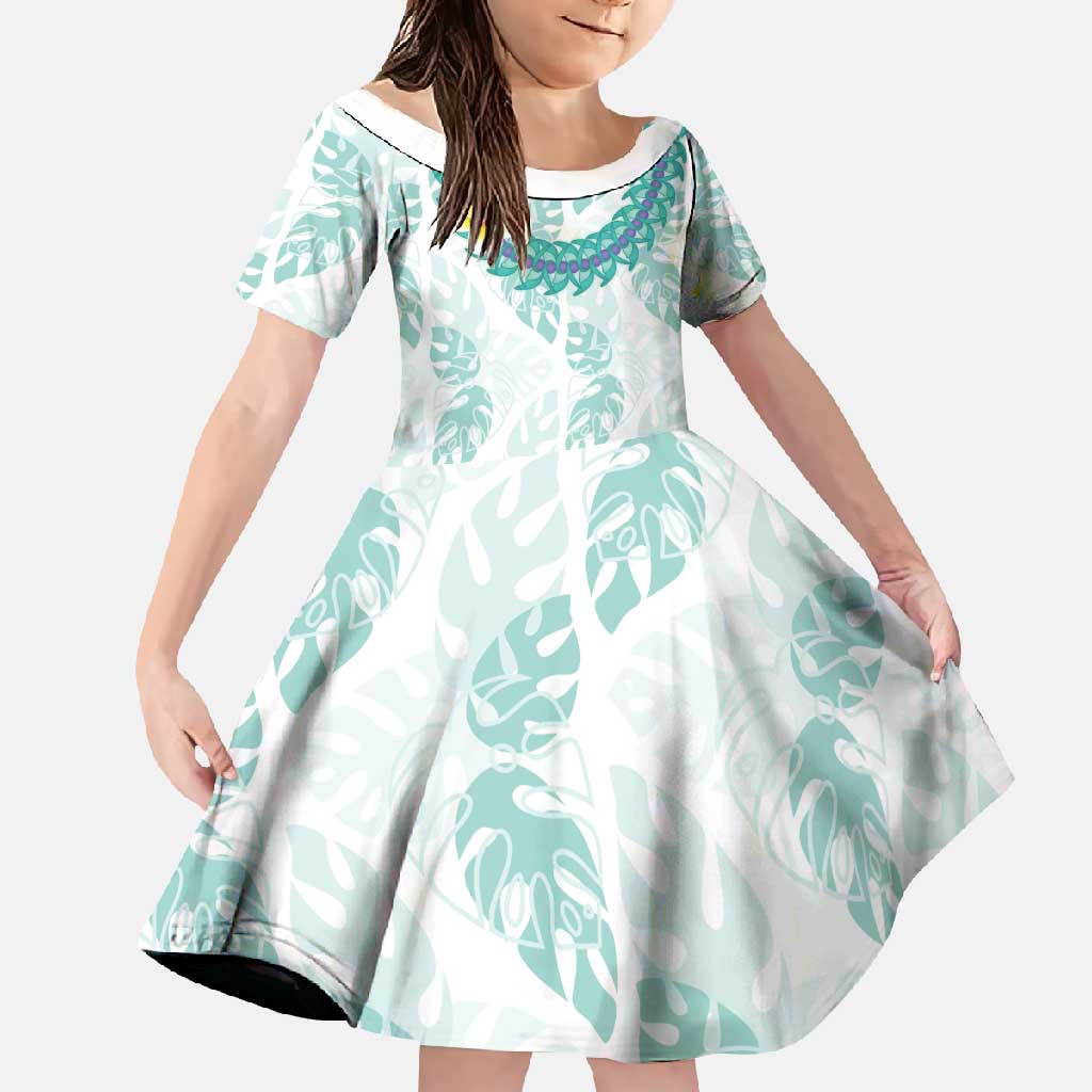 Jade Vine Lei Hawaii Family Matching Off Shoulder Maxi Dress and Hawaiian Shirt Aloha Seamless Tropical Leaves - Polynesian Pride